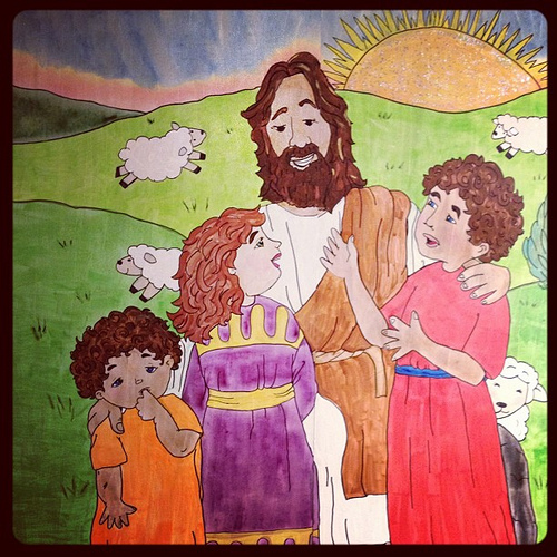 Jesus Loves the Little Children of the World #illustration #Christianity #painting