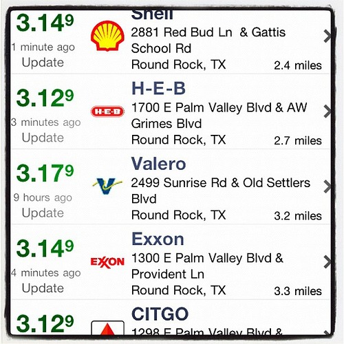 Gas Buddy is a fabulous iPhone app!