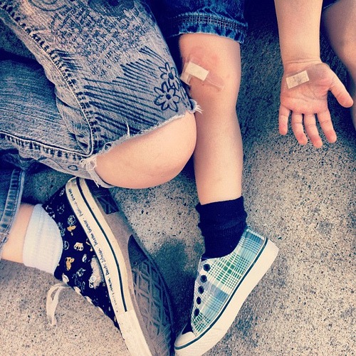 Converse, Vans, Siblings, and Bandaids #life #kids #summer #shoes #sneakers #tennisshoes #feet #booboo #ouchie #toddler #shoes