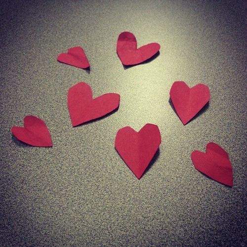 Construction Paper Hearts #Valentines #hearts #red #love