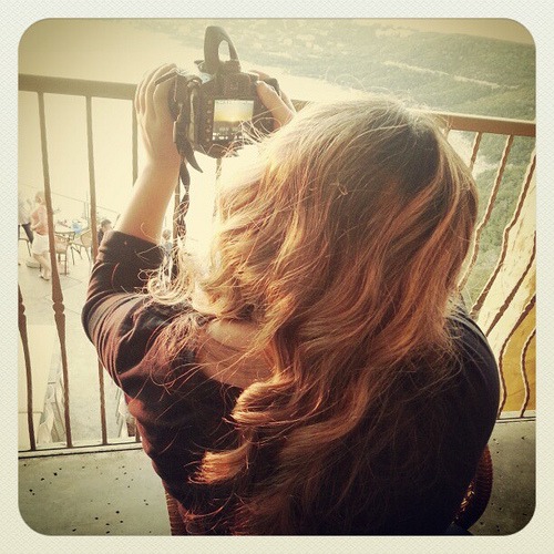 A curl of a girl ... and her camera.  #grace #happybirthday